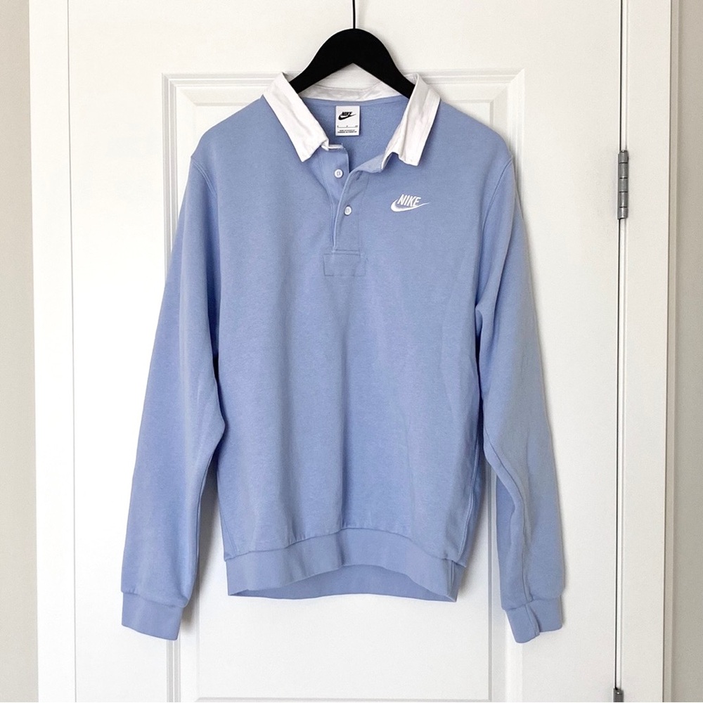 Nike Light Blue Collar Sweatshirt